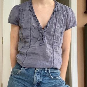 Purple top hooks ruched